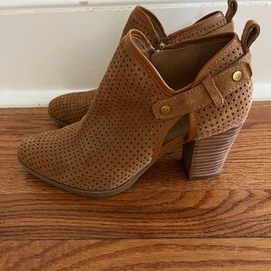 Franco Sarto Brown Perforated Slip-On Shoes